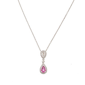Pink Sapphire + Diamond Pendant