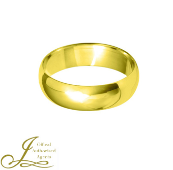 6mm D-Shaped Wedding Band