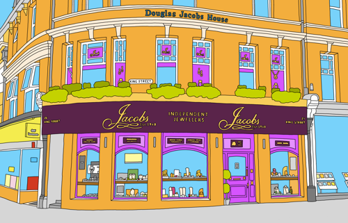 Illustrated Jacobs Shop Front Large